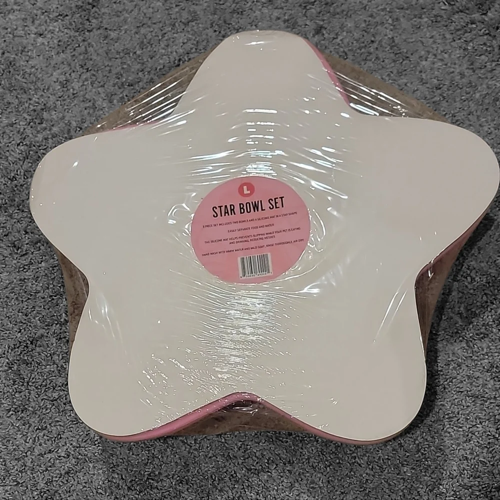 $60 NWT JEFFREE STAR the Star Bowl Set Large NEW IN SEALED PACKAGE for Dogs